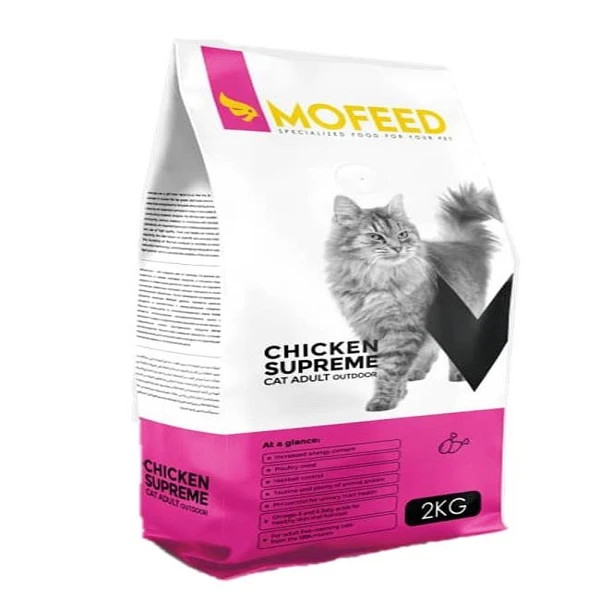 غذای خشک مخصوص گربه بالغ خانگی با طعم مرغ و ماهی از بهترین مواد اولیه تهیه شده است. استفاده از این غذا باعث کنترل گلوله مویی (Anti-Haiball) و کاهش بوی نامطبوع مدفوع می شود. مناسب محافظت از دندان ها ست و همچنین حاوی تورین برای حفظ سلامت قلبی عروقی و بینایی گربه می باشد. این محصول دارای امگا 3 و 6 برای حفظ سلامتی پوست و درخشندگی موهای گربه است.